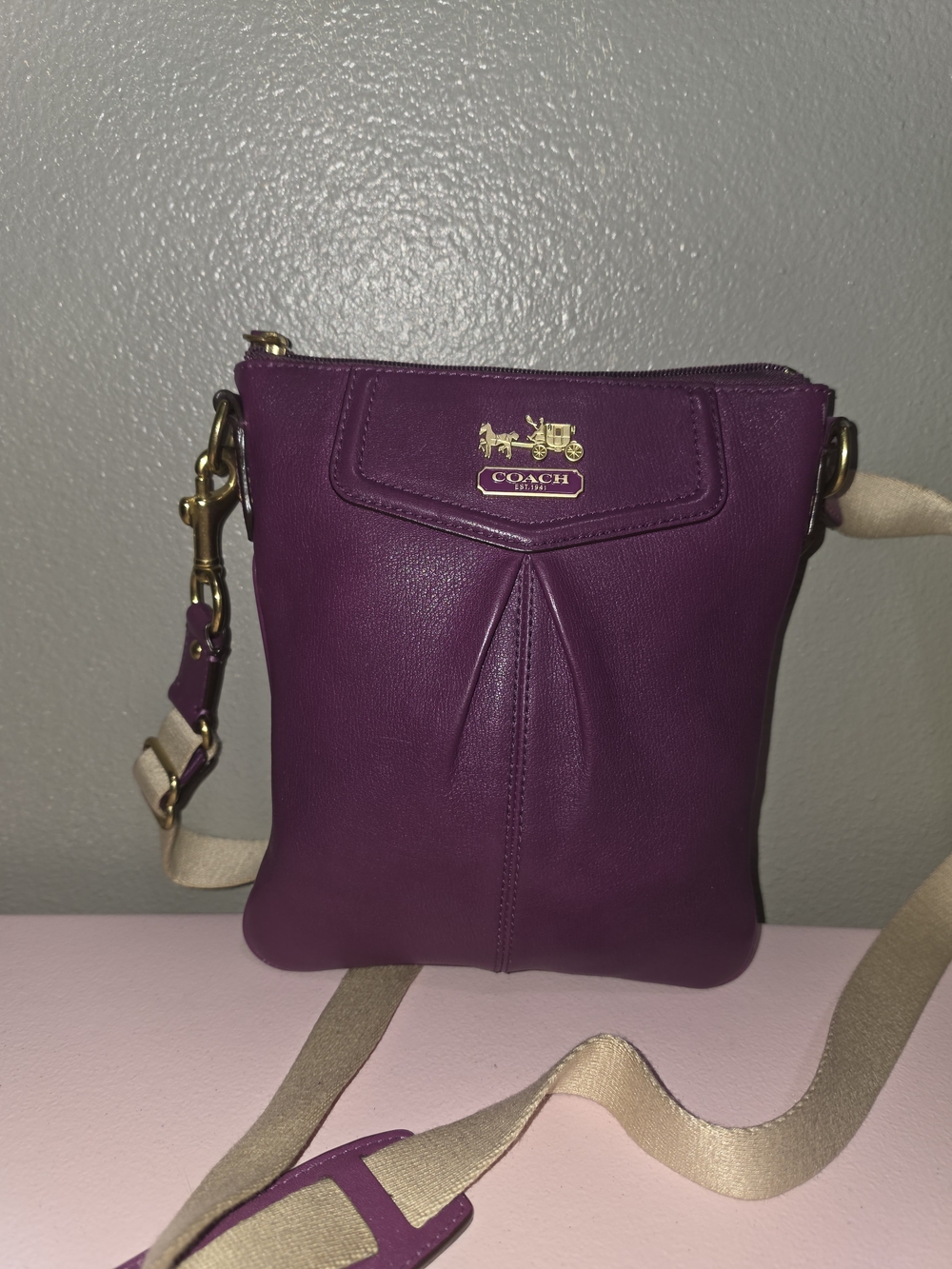 COACH Purple Leather Crossbody Bag - Picture 2 of 6